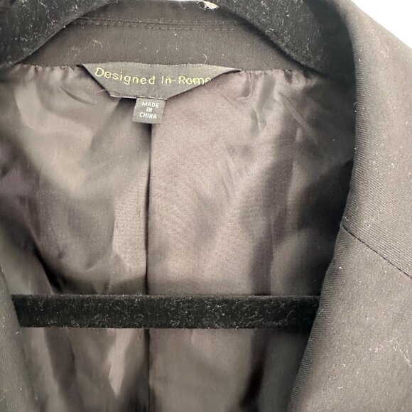 Mens Black Cotton Polished Polyester Suit Jacket Blazern by Designed in Rome Bra - Picture 8 of 16